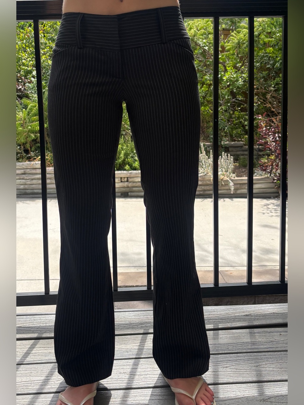Windsor Black Pinstripe Boot Cut Pants